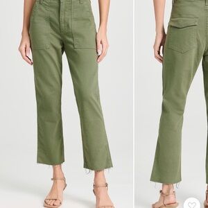 Amo Easy army pant Olive Green High-Waisted Cropped Pants